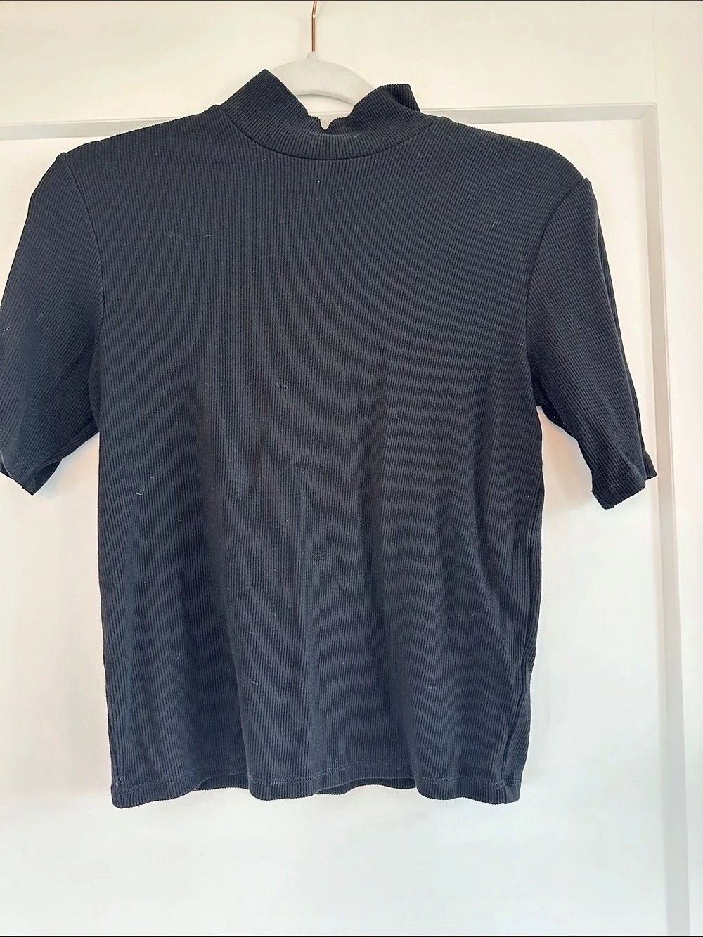 Marine Layer Lexi Rib Mock Neck Top in Black